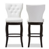 Baxton Studio Leonice White Upholstered Button-tufted 29-Inch Swivel Bar Stool 123-6824